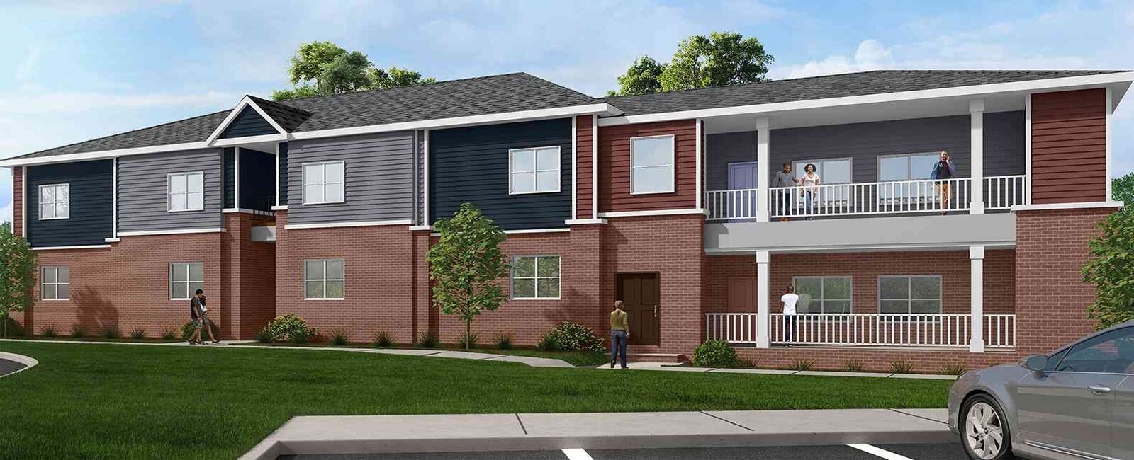 Artist rendering of new housing complex.